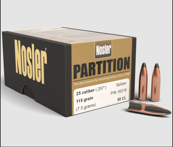 Nosler p 25 115gr sp (50)