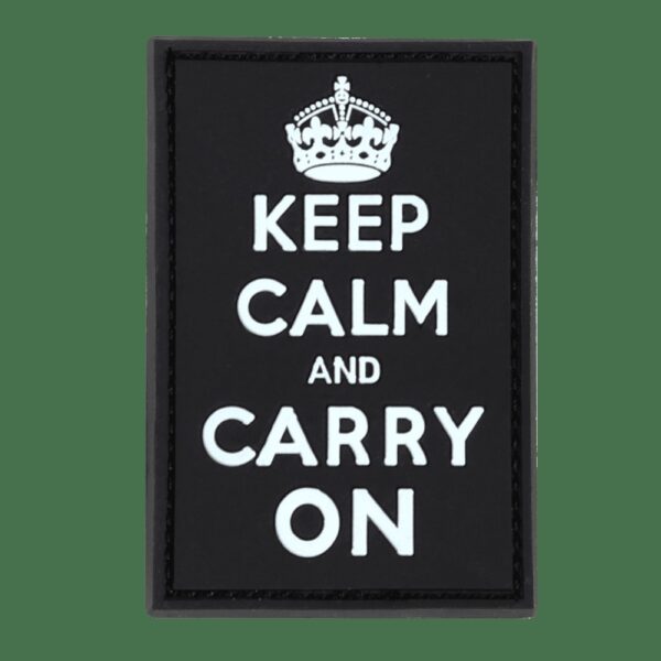 Condor Keep Calm Pvc Patch (white, 3x2")