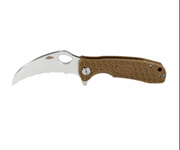 Honey badger knife claw l/r lrg-ser tan