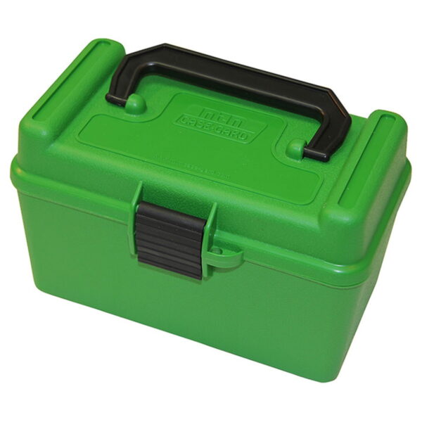 Mtm deluxe 50-round green ammo box