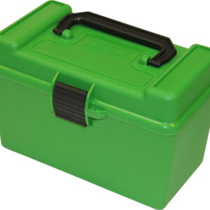 Mtm deluxe 50 round rifle ammo box - green