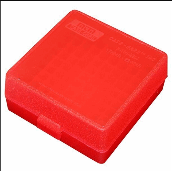 Mtm Ammo Box 100 Rd 22 Mag - 17hmr  Red