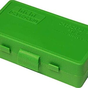 Mtm green 50 round flip-top ammo box for 9mm