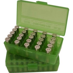 Mtm pistol ammo box 50-round 9mm/380acp green