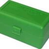 Mtm 50 rd flip-top rifle ammo box - green