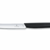 Vict swiss modern table knife plain 11c blk