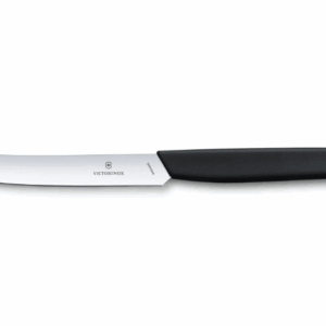 Vict swiss modern table knife plain 11c blk