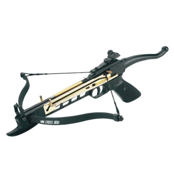 Mankung crosbow pistol 80lb fiberglass self cock blk combo